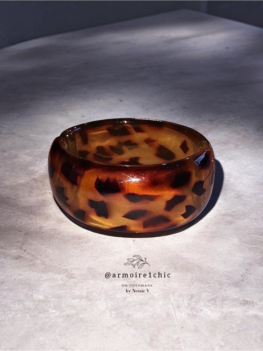 Vintage Lucite Leopard Print Bracelet | Boho | Tortoise Shell | Spring Closure